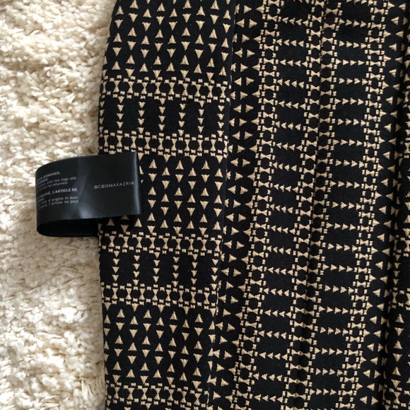 BCBG Max Azria Dress S Tribal Pattern Black & Tan - Picture 6 of 7